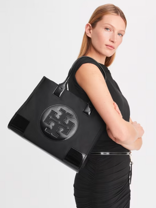 Ella Patent Small Tote - Black