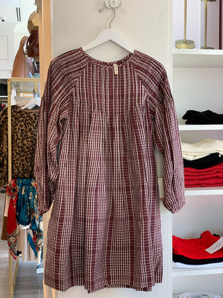 Kerala Dress in Merlot Plaid