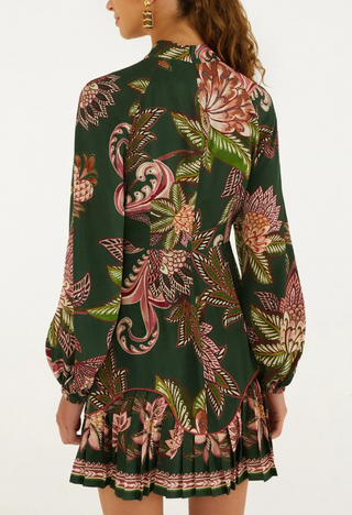 Arabesque Paradise Floral Green Mini Dress