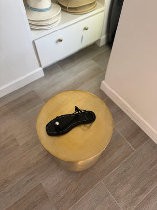 Lara Strappy Flat Sandal - Black