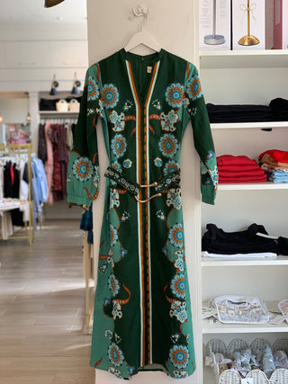 Riley Caftan - Teal Floral