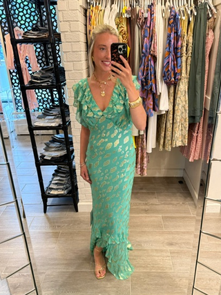 Green Jacquard Ottie Dress