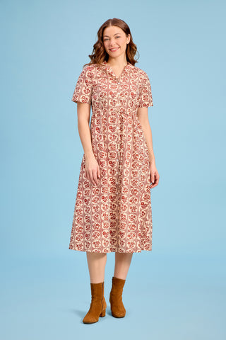 Sutton Dress - Brick Bloom