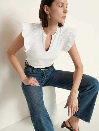 Christa Ruffle Sleeve Top