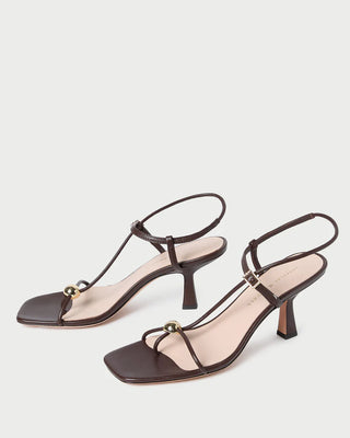 Triana Strappy Mid-Heel Sandal With Ball - Espresso