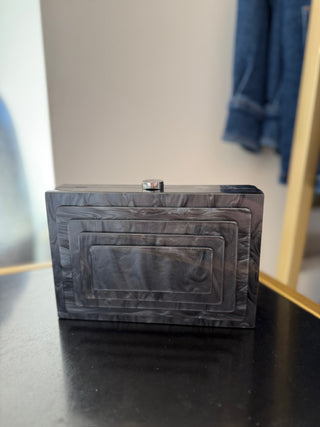 Rectangle Stone Pearlescent Clutch