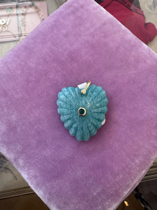 Gemstone Heart Charm - Amazonite