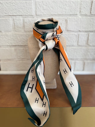 The Carly Scarf - Green/Orange