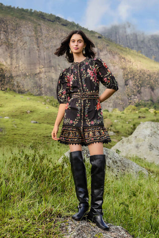 Belle Garden Black Mini Dress
