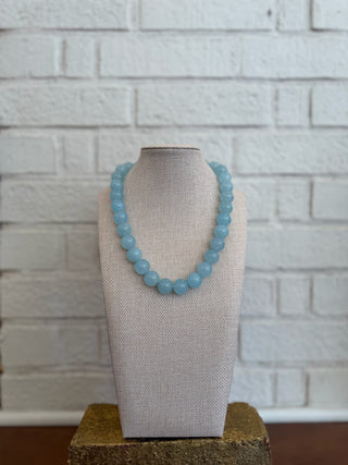 The Hadley Beaded Necklace - Carolina Blue