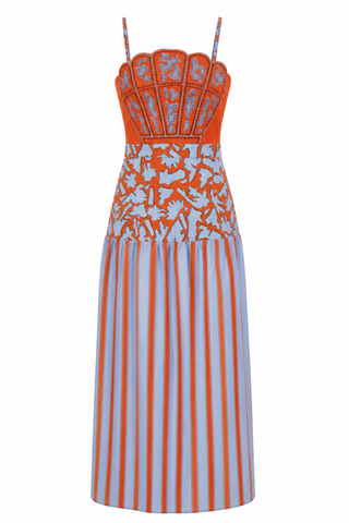 Hunter Midi Dress - Coral Art