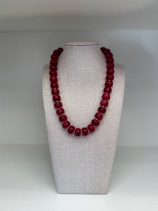 The Olivia Beaded Necklace - Red
