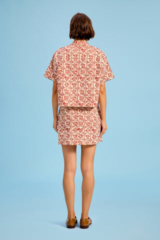 The Mini Skirt - Brick Bloom