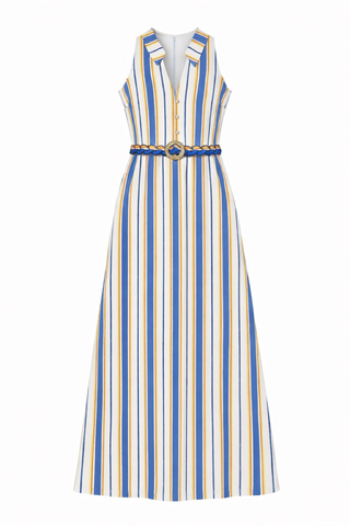 Jill Midi Dress - Coastal Stripe