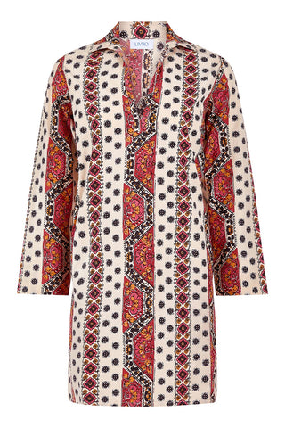 Kurta Dress - Crimson Mosaic