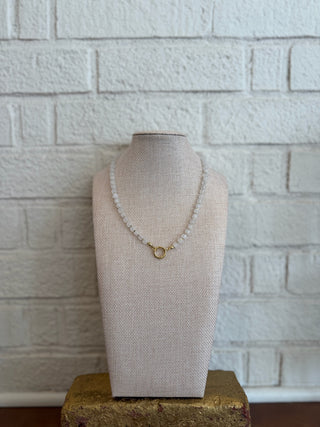 The Aspen Beaded Charm Necklace - Ivory