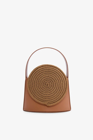 Gunther Leather Bag with Passementerie Detail - Tabacco