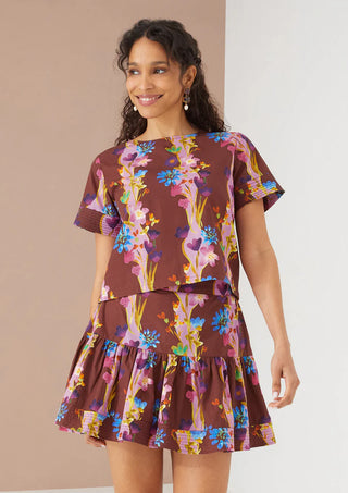 The Anessa Skort - Prairie Floral Cinnamon Mauve