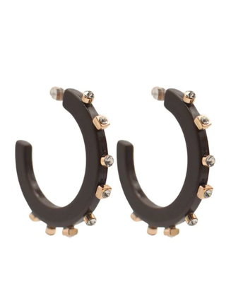 City Girl Jewel Hoop - Large - Mocha Brown