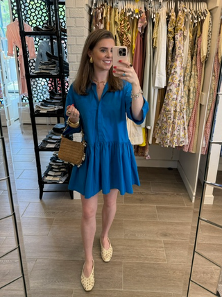 Green Point Shirt Dress