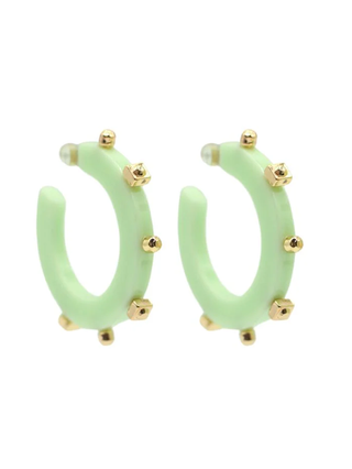 Solid Jewel Hoop - Small - Matcha