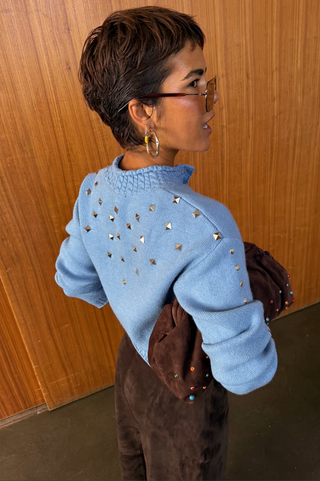 Ice Blue Studded Cardi
