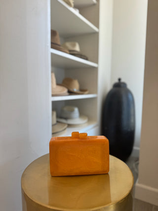 The Azure Clutch - Orange Metallic