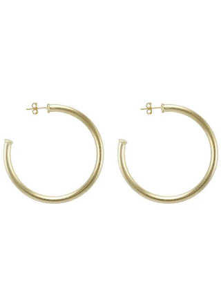 Petite Everybody's Favorite Hoops - Brushed Gold