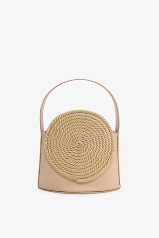 Gunther Leather Bag with Passementerie Detail - Beige