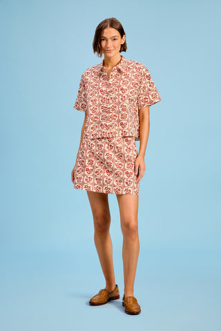 The Mini Skirt - Brick Bloom