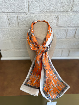 The Macie Scarf - Orange/White