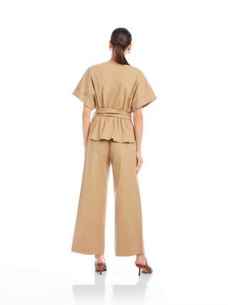 Kai Belted Button Up Top