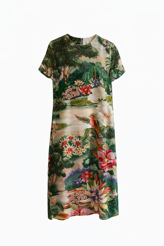 Oriental Garden Multicolor Maxi Dress