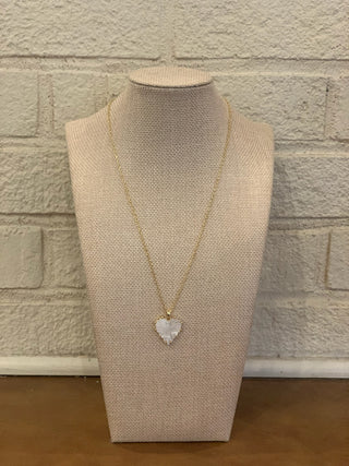 Lilly Heart Pendant - White