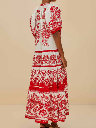 Boho Garden Off-White Midi Dress