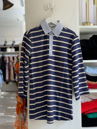 Gabrielle Dress - Navy Stripe