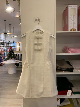 Wonderland Tweed Bow Mini Dress