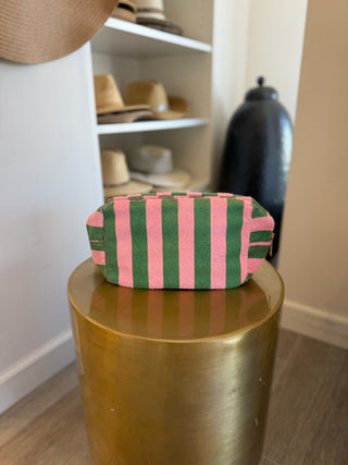 The Madeline Cosmetic Bag - Watermelon Stripe
