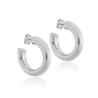 Small Chantal Hoops - Shiny Silver