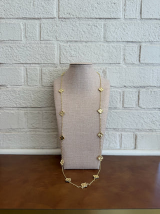 Long Clover Necklace - Gold