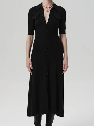 Amina Polo Dress in Black