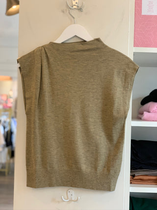 Elvio Merino Blend Top - Khaki
