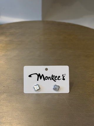 Pearl/Silver Mini Clover Stud Earring