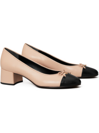 Cap-Toe Pump - Rose Pink/Perfect Black
