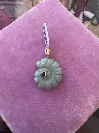Gemstone Snail Charm - Green Aventurine