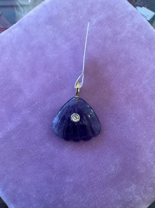 Gemstone Shell Charm - Amethyst