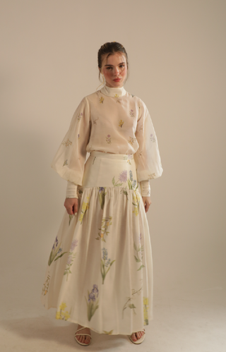 Aisha Maxi Skirt - Garden Cream