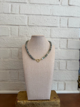 The Alicia Beaded Charm Necklace - Mist