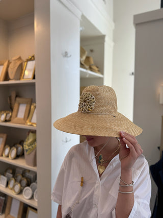 Straw Sun Hat - Wooden Beads