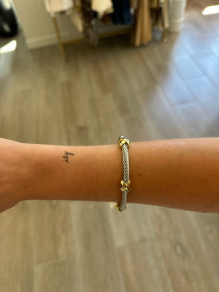 The Criss Cross Bracelet - Two Tone